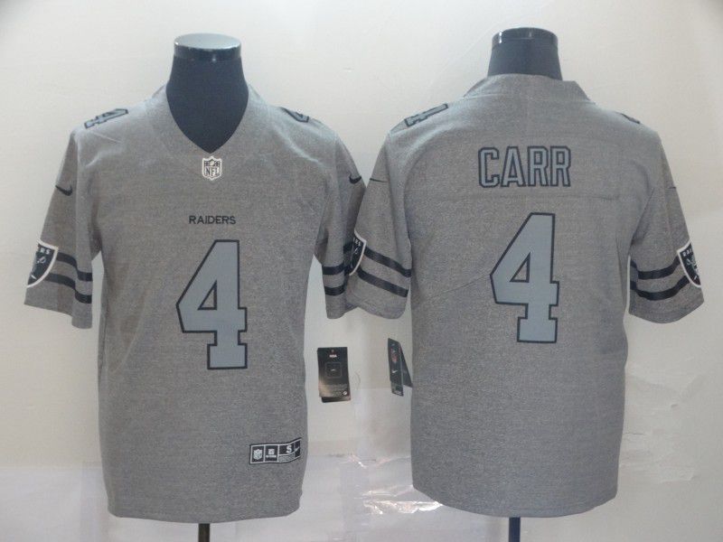 Men Oakland Raiders 4 Carr Grey Retro Nike NFL Jerseys